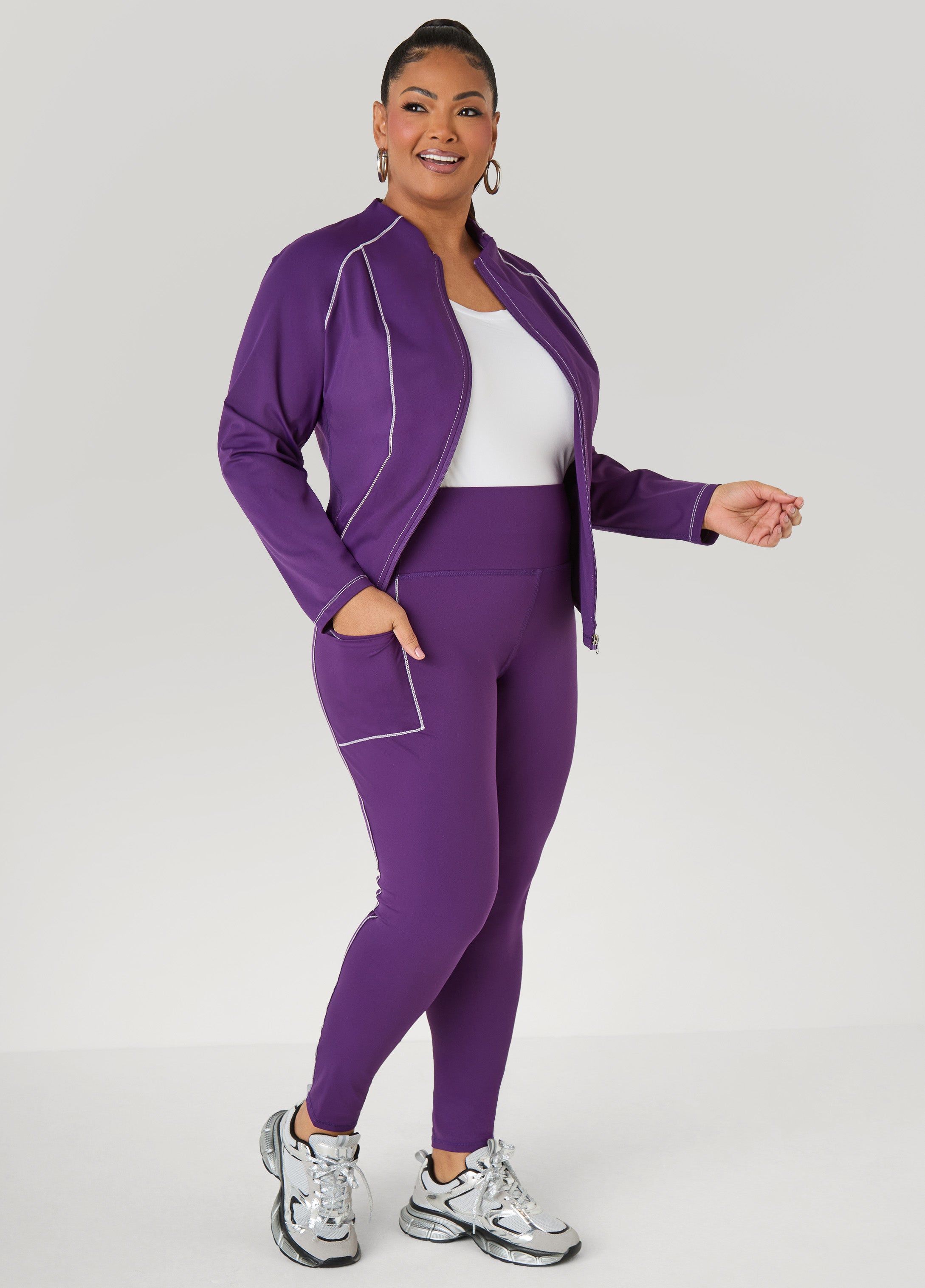 Piped Zip Front Track Jacket