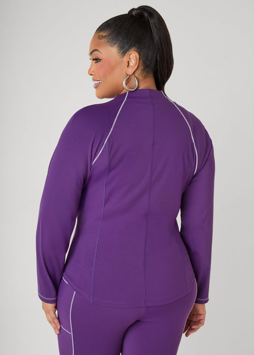 Piped Zip Front Track Jacket
